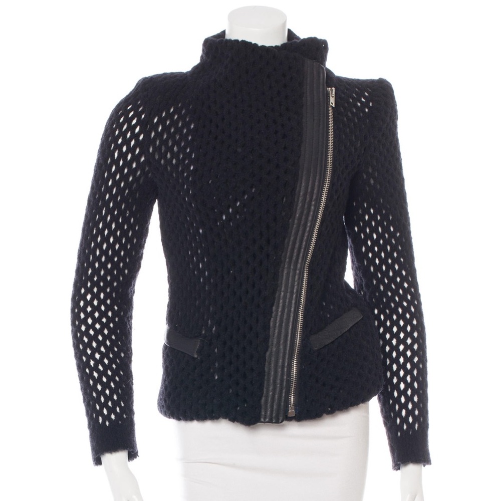 IRO Leather Trimmed Wool Jacket